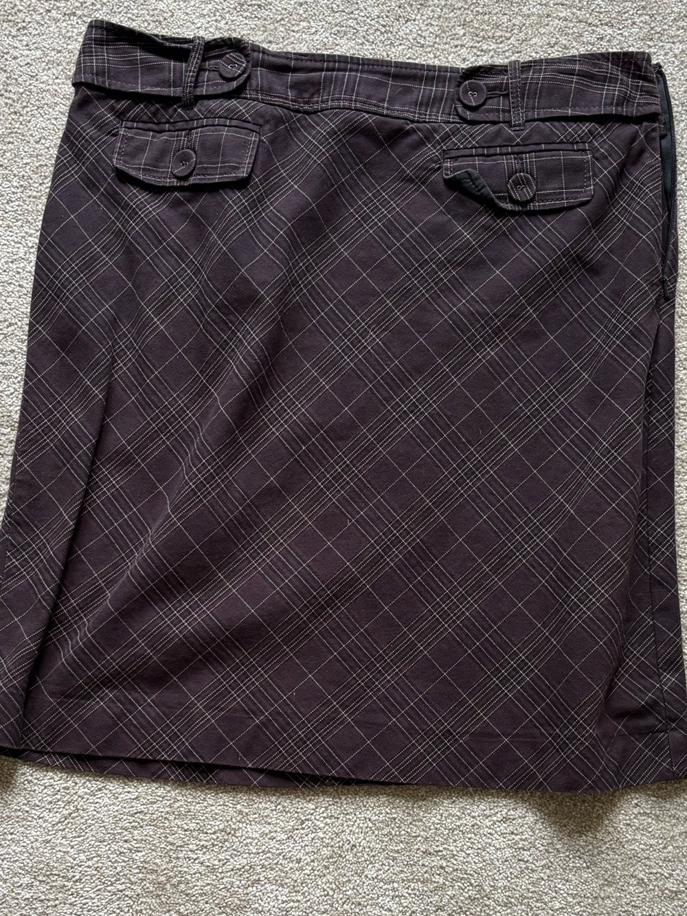 Women’s Plaid A-Line Skirt - brown/gray
